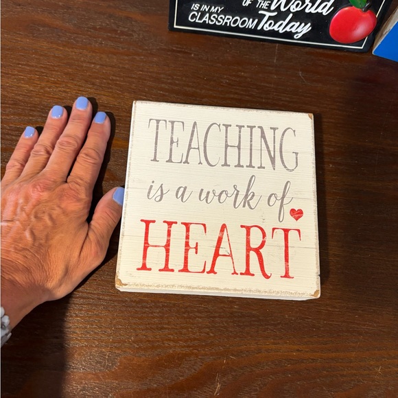 Teachers New Classroom Decor - Teaching is a Work of Heart 5 Piece Set - Picture 7 of 15